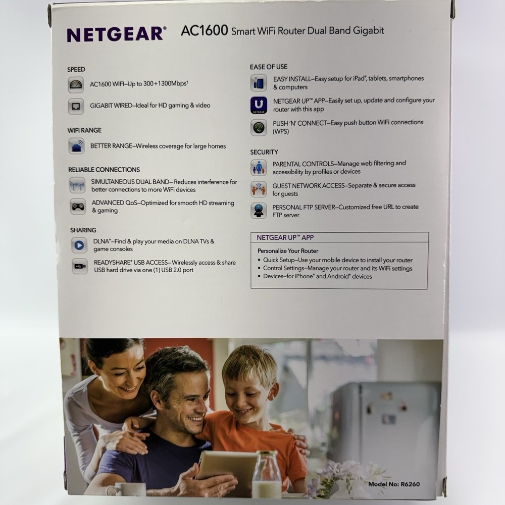 NETGEAR AC1600 Smart WiFi Router R6260 Dual Band Gigabit Wireless Router - Picture 7 of 9